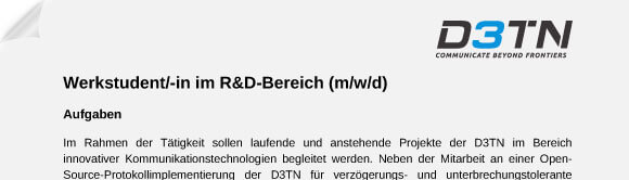 Werkstudent/-in im R&D-Bereich (m/w/d)